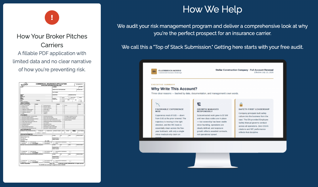 top of stack submission in insurance