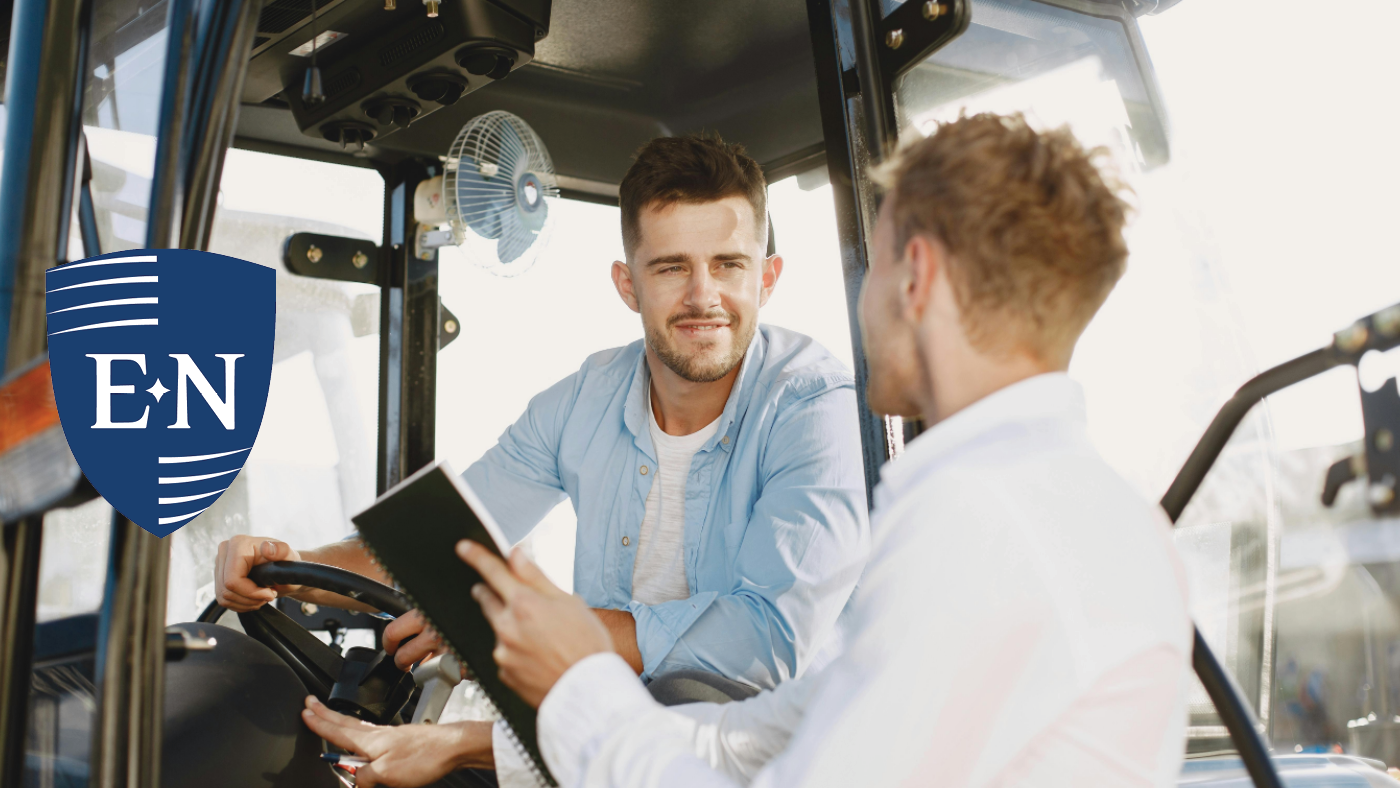 Two men discussing safety consulting. 